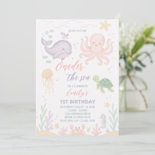 Oneder the Sea 1st Birthday Invitation