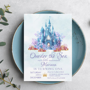Oneder The Sea 1st Birthday Party Invitation