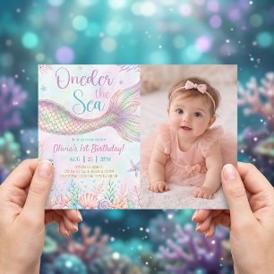 Oneder The Sea 1st Birthday Party Invitation Photo