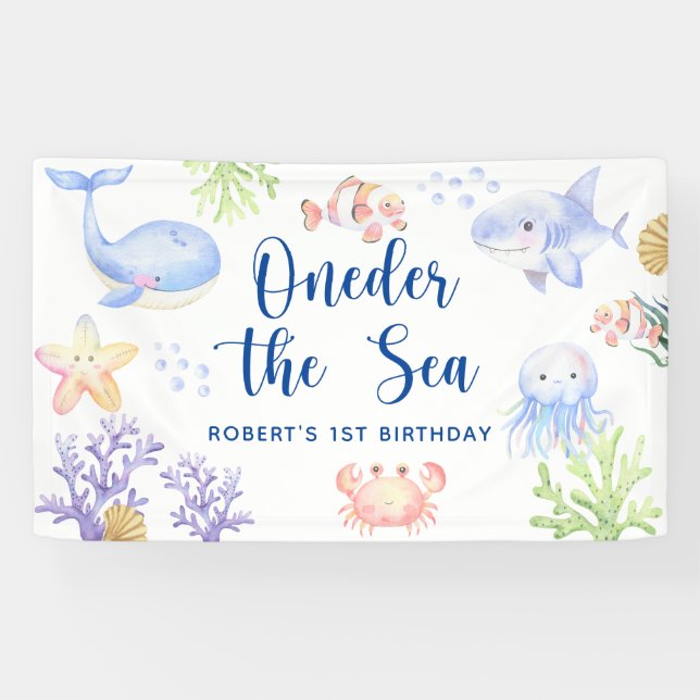 Oneder The Sea 1st Birthday Under The Sea Banner (Horizontal)