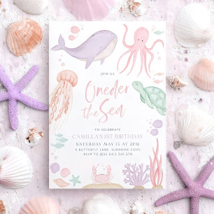 Oneder the Sea Birthday Invitation Printable Under