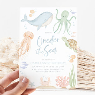 Oneder the Sea Birthday Invitation, Under the Sea Invitation