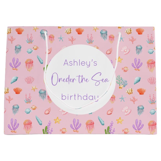 Oneder The Sea Birthday Large Gift Bag (Front)