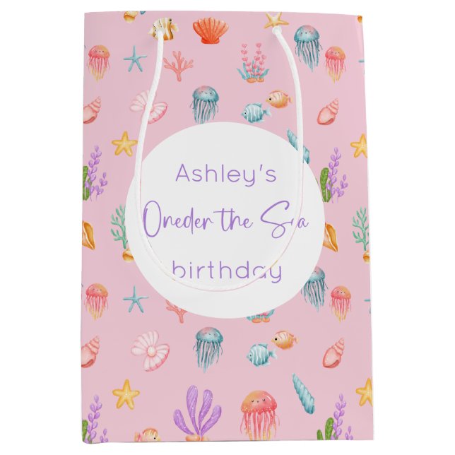 Oneder The Sea Birthday Medium Gift Bag (Front)