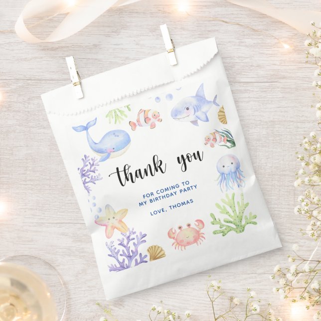 Oneder The Sea Birthday Under The Sea Thank you Favour Bags (Clipped)