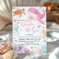 Oneder The Sea Cute Ocean Animals Birthday