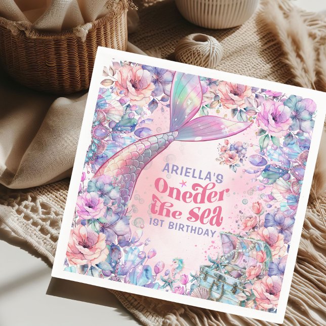 Oneder The Sea Flower Glitter Mermaid Tail  Napkin (Creator Uploaded)