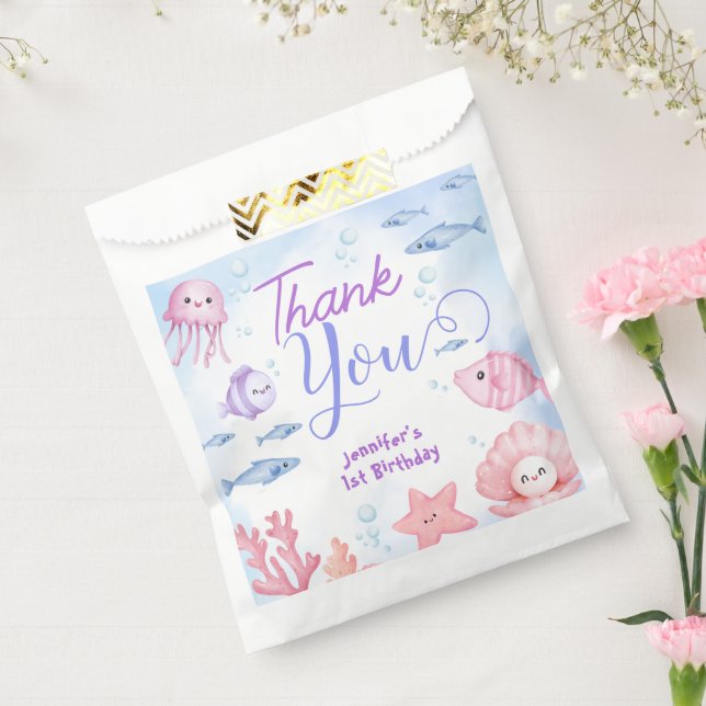 ONEder The Sea Girls 1st birthday Cute Ocean  Favour Bags (Sealed)