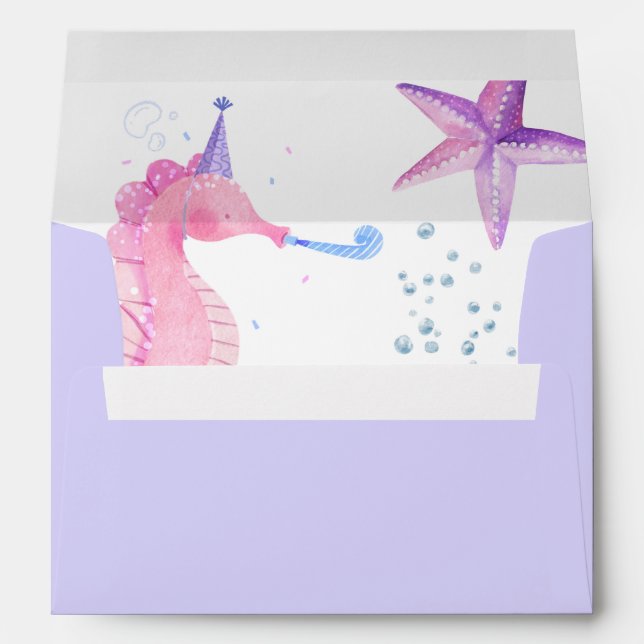 ONEder The Sea | Mermaid 1st Birthday Cute Ocean Envelope (Back (Bottom))