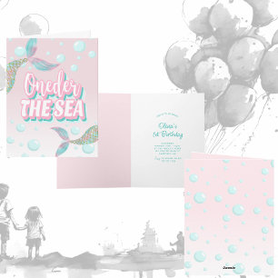 Oneder The Sea Mermaid 1st Birthday Invitation