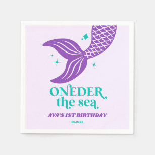 ONEder The Sea Mermaid 1st First Birthday Party Napkin