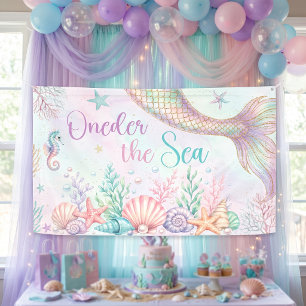 Oneder the Sea Mermaid Birthday Banner