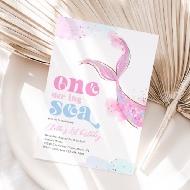 Oneder the Sea Mermaid Tail Invitation (Creator Uploaded)