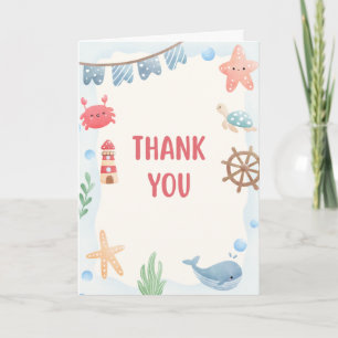 Oneder The Sea Nautical Thank You Card