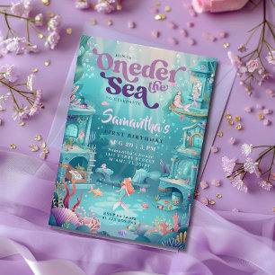 Oneder The Sea   One-Der The Sea Birthday Invitation