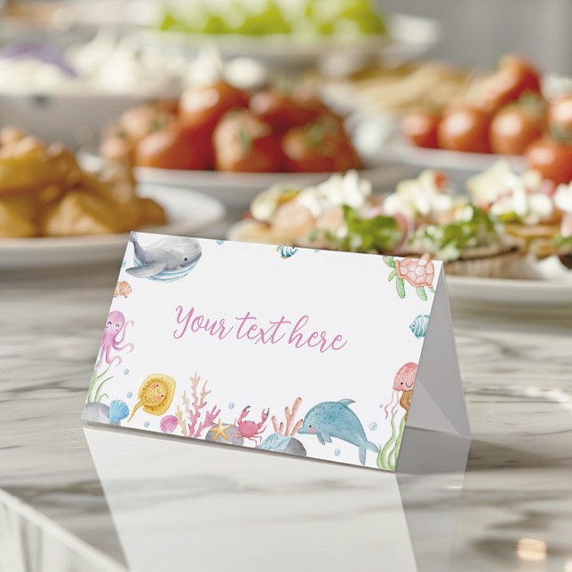 Oneder The Sea Pastel Birthday Food Place Card (Creator Uploaded)