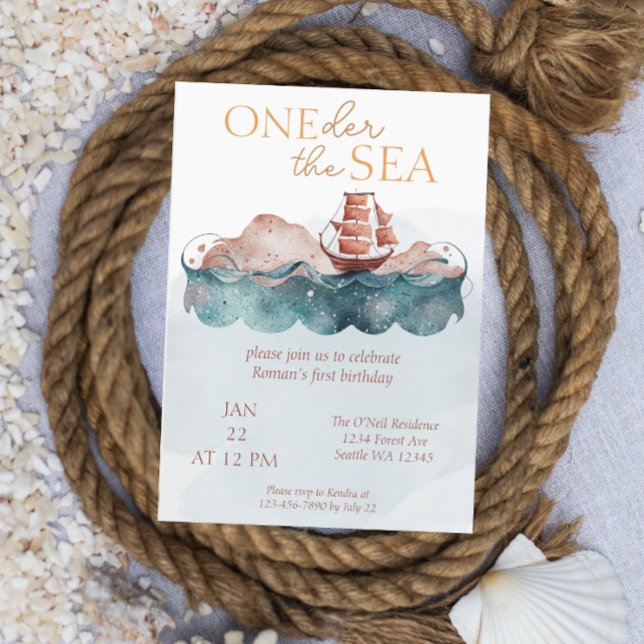 Oneder The Sea Whimsical Ocean Pirate Invitation (Creator Uploaded)
