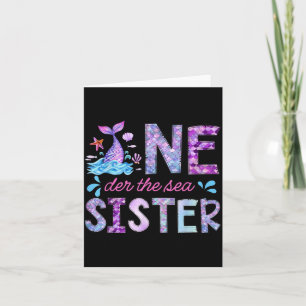 Oneder Under The Sea Sister 1st Birthday Girl Card