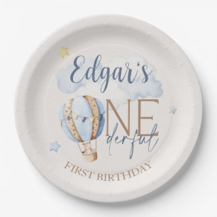 ONEderful 1st Birthday Hot Air Balloon Paper Plate