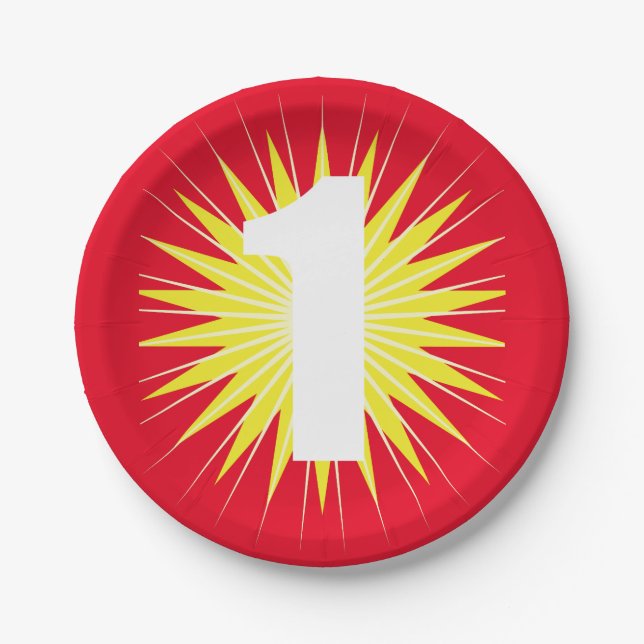 Onederful 1st Birthday Party Paper Plate (Front)