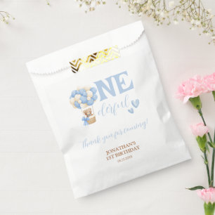Onederful Bear Hot Air Balloon 1st Birthday Thanks Favour Bags