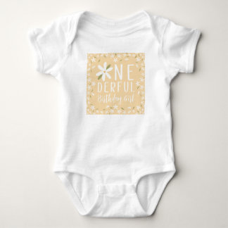 Onederful Birthday Girl Boho Yellow Daisy Bodysuit