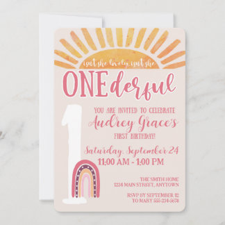 ONEderful Birthday Invitation