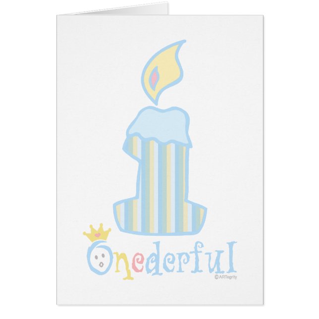 ONEderful Blue Candle (Front)