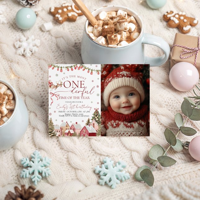 ONEderful Christmas Photo Invitation (Creator Uploaded)
