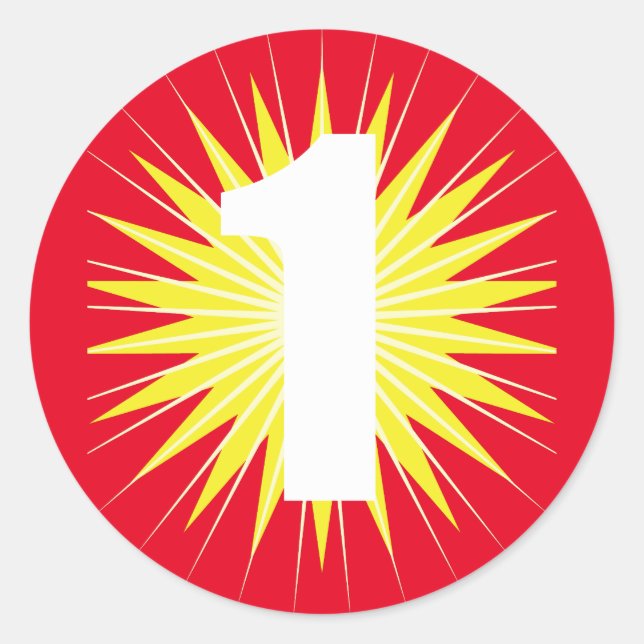 Onederful Cute Colourful 1st Birthday Party Classic Round Sticker (Front)