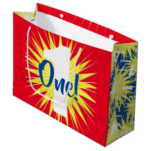 Onederful Cute Colourful 1st Birthday Party Large Gift Bag