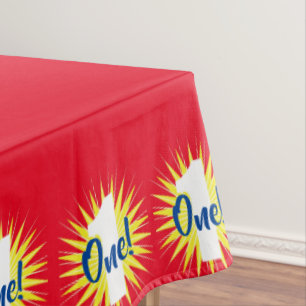 Onederful Cute Colourful 1st Birthday Party Tablecloth