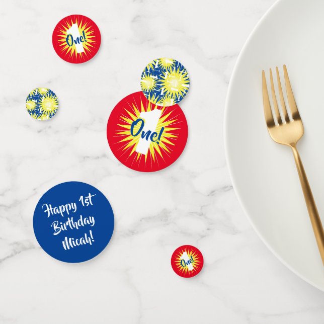 Onederful Cute Colourful 1st Birthday Party Theme Confetti (Group)