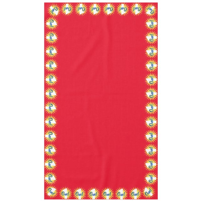 Onederful Cute Colourful 1st Birthday Party Theme Tablecloth (Front)