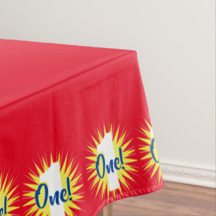 Onederful Cute Colourful 1st Birthday Party Theme Tablecloth