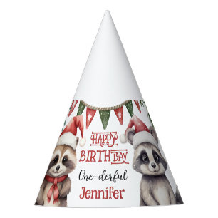 ONEderful Cute Racoon 1st Birthday Party Hat