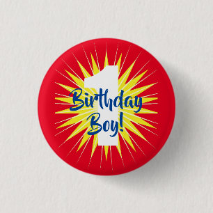 Onederful Cute Super Hero 1st Birthday Party Theme 3 Cm Round Badge