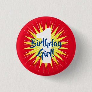 Onederful Cute Super Hero 1st Birthday Party Theme 3 Cm Round Badge