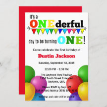 ONEderful Day Bright Balloons First Birthday