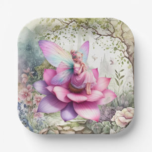 Onederful Fairy Enchanted Forest Birthday Sticker Paper Plate