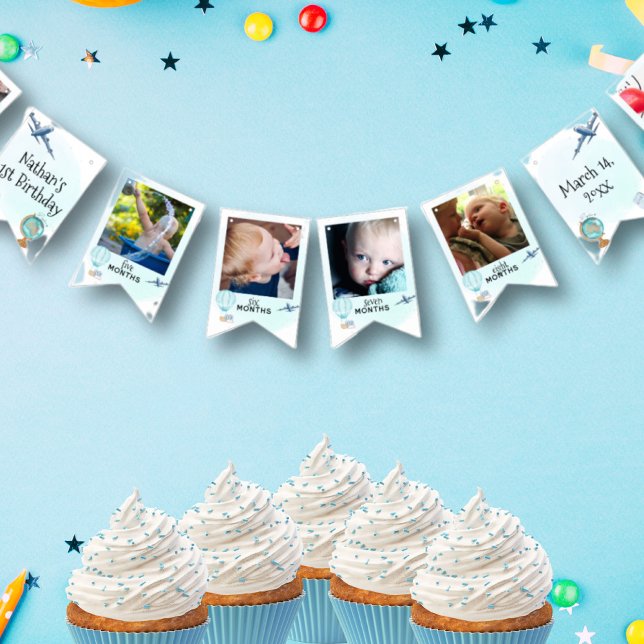 Onederful First Birthday Blue 12 Month Photo Bunting (Creator Uploaded)
