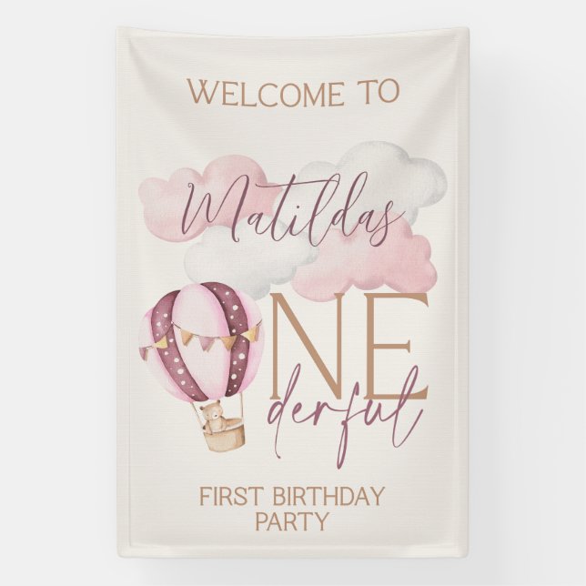 ONEderful First Birthday Party Welcome Sign (Vertical)