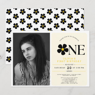 Onederful Floral 1st Birthday Party Invitation