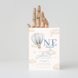 Onederful Hot Air Balloon 1st Birthday Invitation