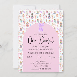 OneDerful Nutcracker 1st Birthday Photo Invitation