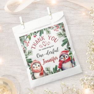 ONEderful Penguin Christmas 1st Birthday Favour Bags