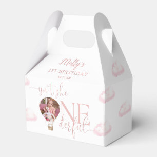 Onederful Photo Balloon Girl 1st Birthday Favour Box
