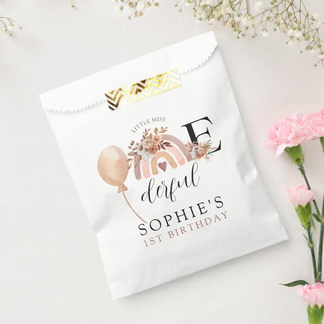 ONEderful Rainbow Girl's Birthday  Favour Bags (Sealed)