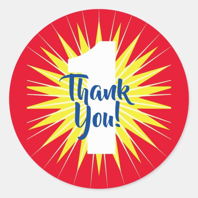 Onederful Superhero 1st Birthday Party Kid's Classic Round Sticker (Front)