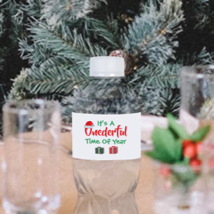 Onederful Time Of Year Christmas 1st Birthday Water Bottle Label